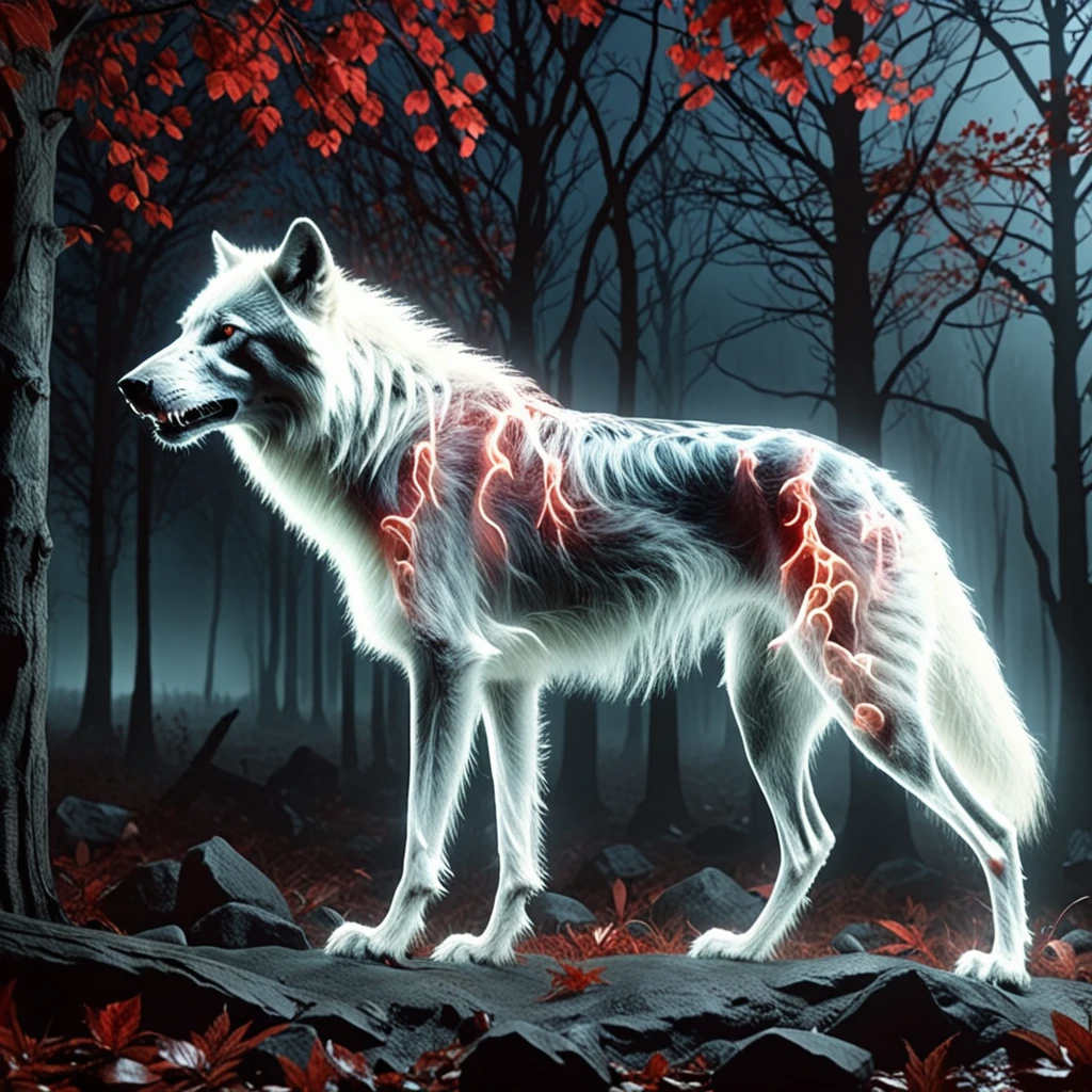 "(best quality, highres, realistic:1.37), ultra-detailed, vivid colors, HDR, night scene, eerie lighting, wolves, translucent red fur, translucent skeleton, pack of wolves, black skeleton, white glowing eyes, standing, howling"

Notice：The above tips are just examples，You can adjust and modify it according to the theme and personal preferences，The goal is to generate an accurate、Clear prompt，So that Stable Diffusion can generate high quality images。At the same time, ensure that the prompt length and the number of tags do not exceed the limit。