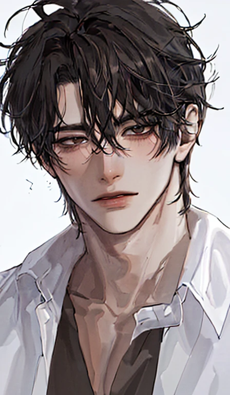 1man, portrait, evil appearance, solo, male focus,dark color hair, messy hair, tan skin, jail background, prisoner, unkept,criminal, beautiful handsomely.