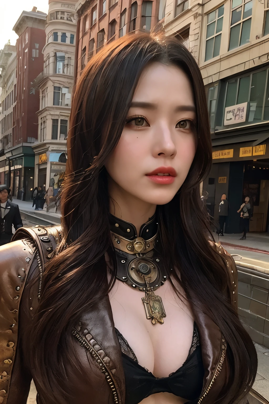Steampunk, beautiful women, cinematic scenes.SF