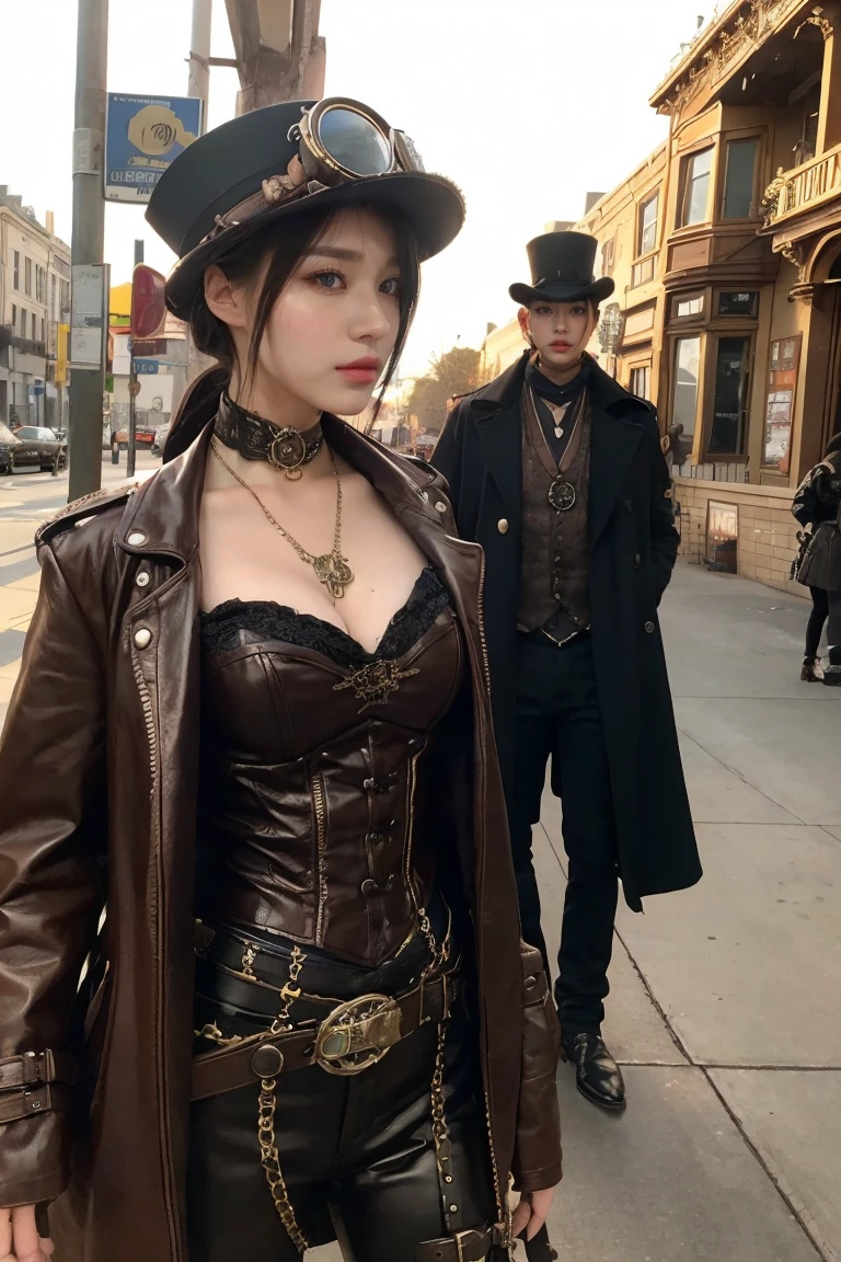 Steampunk, beautiful women, cinematic scenes.SF