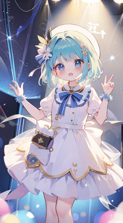 Little、mini、effect、cute、Idol costume background、masterpiece、Best image quality、highest quality、