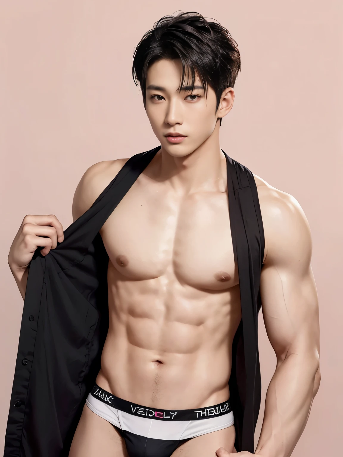 Asian male model in a briefs, handsome asian guy, handsome man, Full Body Shoot, photoshoot, male underwear, briefs, portrait, look at camera, detailed facial parts, Manly, Charmer, Active Boy, standing, harness, happy expression, perfect anatomy, symmetric body, asian boy 30years old, shirtless :: high detail, asian, a little six packs attractive body, realistic, human skin, Short Hairstyle, handsome chad chin, shirtless, handsome, attractive, slightly muscular man, masculine, sexually attractive, human skin, (eyes contact), Handsome, Attractive, bulge in briefs, The crotch is raised, pastel background