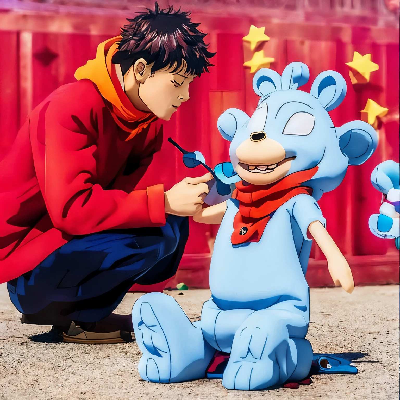 Ryoumen Sukuna slices Mickey Mouse into pieces using magic