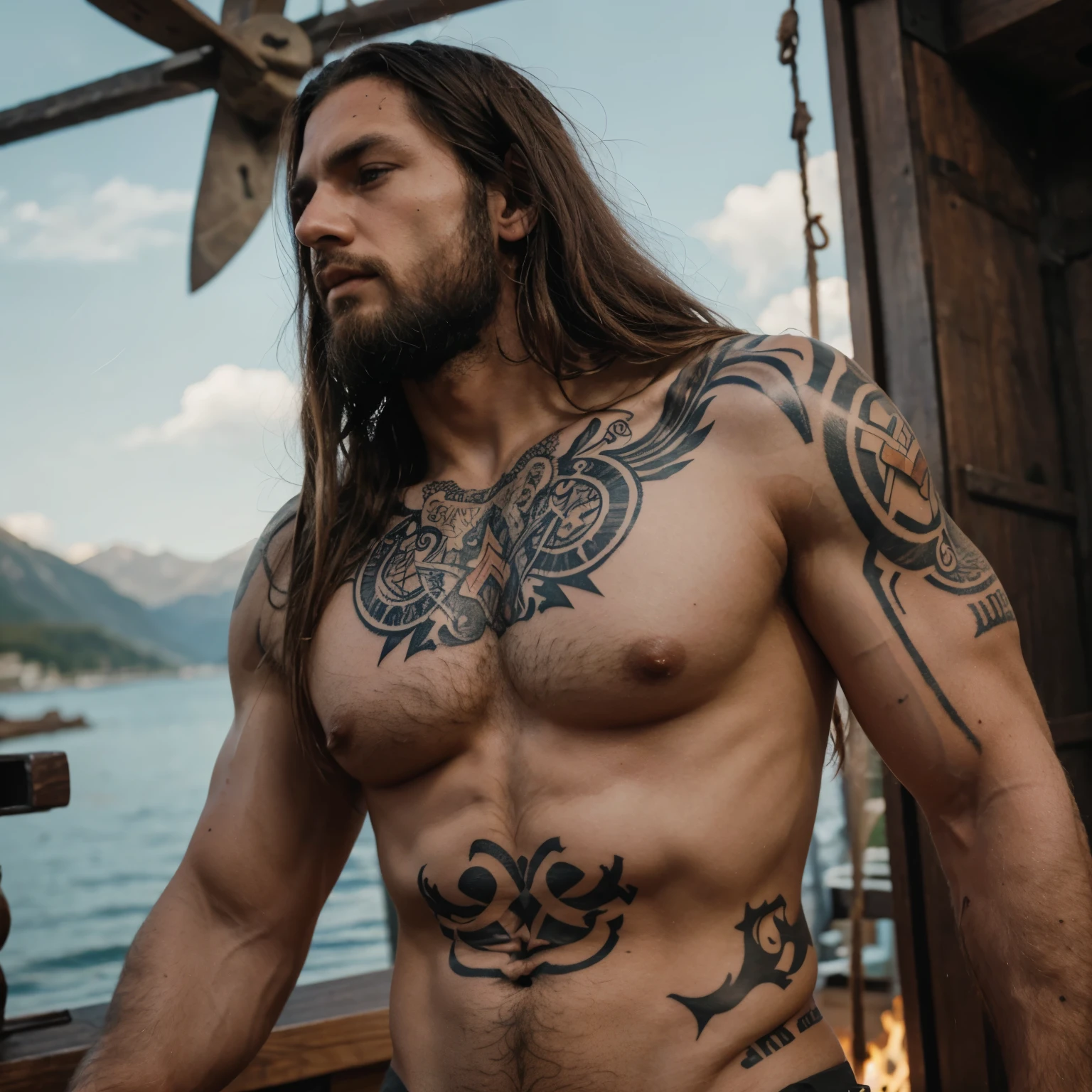 Jesus Cristo and Viking and barbudo and tattoo