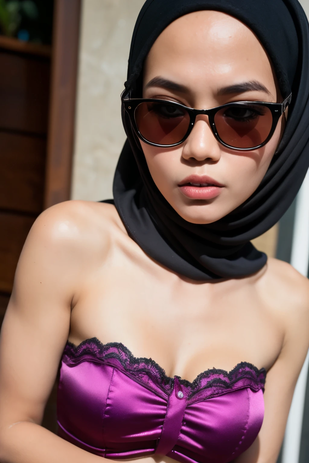 ((Colourful)), ((Big Tits:0.1)), ((Flat Chest:1)), Wear sunglasses and act like Rosyam, ((Closed Eyes)), (((Strapless Colourful Flat Chest))), Naked, Angry pose, Angry face, (((HIJAB MALAY GIRL))), masutepiece, High quality, UHD 45K, Realistic face, Realistic skin feeling , A Japanese Lady, 8 years old, , Very cute and baby-like face, (((FLAT CHEST))), (MATRIX WORLD), ((look In front  at the camera and SADNESS)), ((())), (((CUTE GIRL))), ((PASTEL LIPS)), ((SATIN LACE)), ((CHUBBY)), ((UNDRESS)). Brown, Flat Chest, Wearing G-String. Sitting, from behind view up, seductive pose, (Small face)