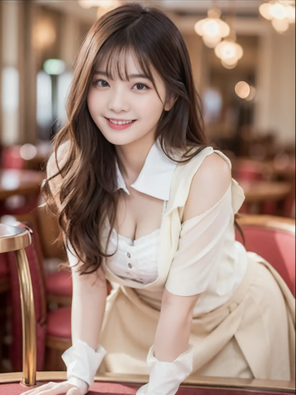 Tabletop, highest quality, figure, Very detailed, In detail, High resolution, 8k wallpaper, Perfect dynamic composition, Beautiful fine details,Casino Background、Bunny girl、 Long Hair,Center of chest, Natural color lip, Bold sexy pose,smile,20-year-old girl、cute、sexy shot looking at camera