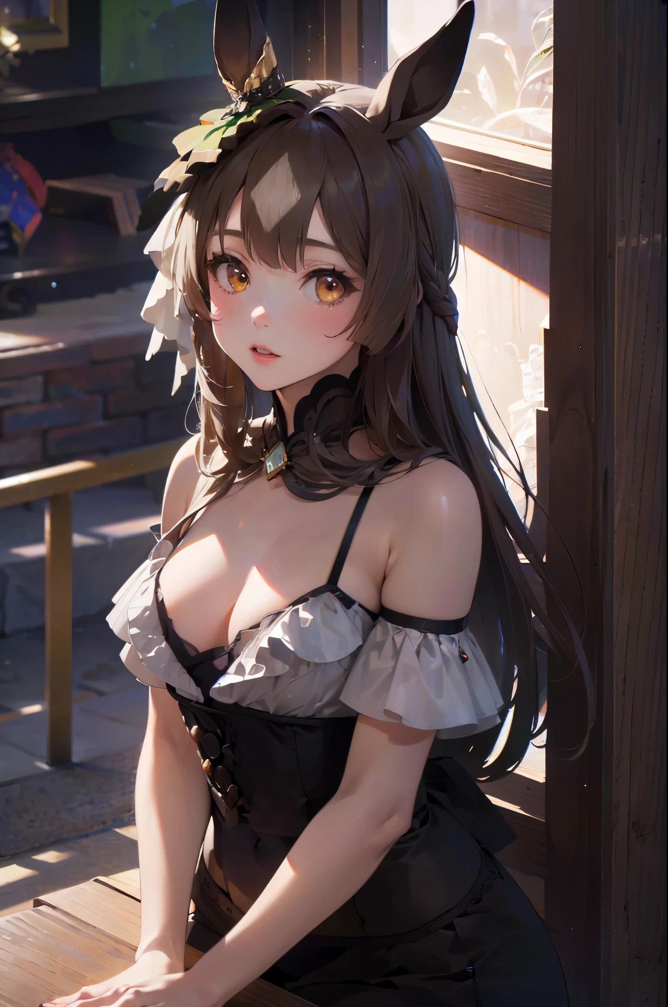 The whole body is visible,satono diamond,umamusume、wearing nothing,((Small Bust)),(highest quality、4k、8k、High Resolution、masterpiece:1.2)、Super detailed、(Photorealistic:1.37)、Portrait、Sharp Focus、feminine、delicate、White skin、Subtle curves、Gentle expression、Soft lighting、Bright colors、Artistic atmosphere