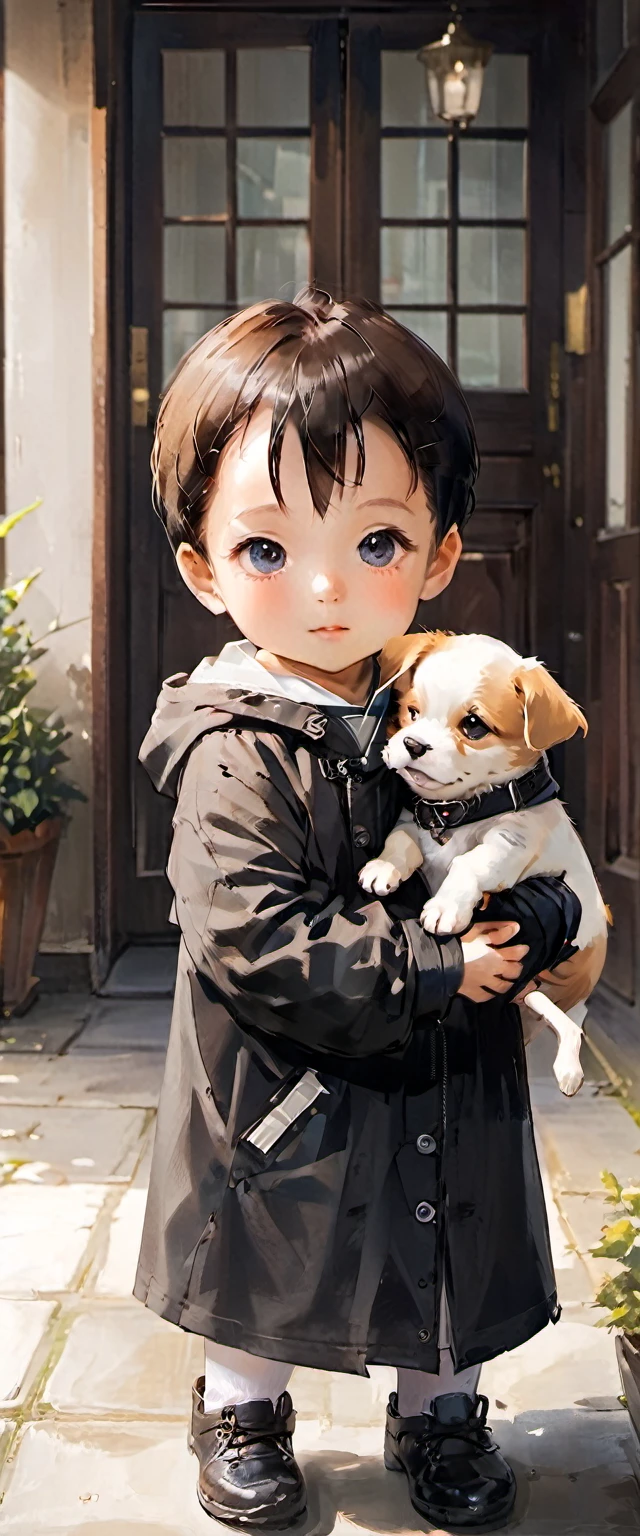 Cute and cute puppy、front、