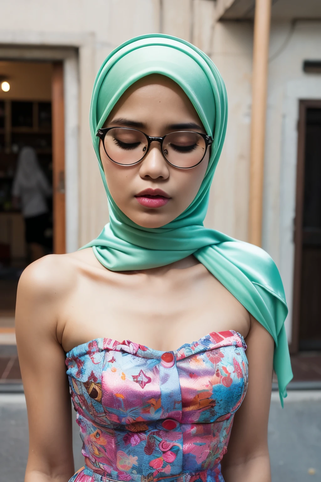 ((Colourful)), ((Big Tits:0.1)), ((Flat Chest:1)), Wear sunglasses and act like Rosyam, ((Closed Eyes)), (((Strapless Colourful Flat Chest))), Naked, Angry pose, Angry face, (((HIJAB MALAY GIRL))), masutepiece, High quality, UHD 45K, Realistic face, Realistic skin feeling , A Japanese Lady, 8 years old, , Very cute and baby-like face, (((FLAT CHEST))), (MATRIX WORLD), ((look In front  at the camera and SADNESS)), ((())), (((CUTE GIRL))), ((PASTEL LIPS)), ((SATIN LACE)), ((CHUBBY)), ((UNDRESS)). Brown, Flat Chest, Wearing G-String. Sitting, from behind view up, seductive pose, (Small face)