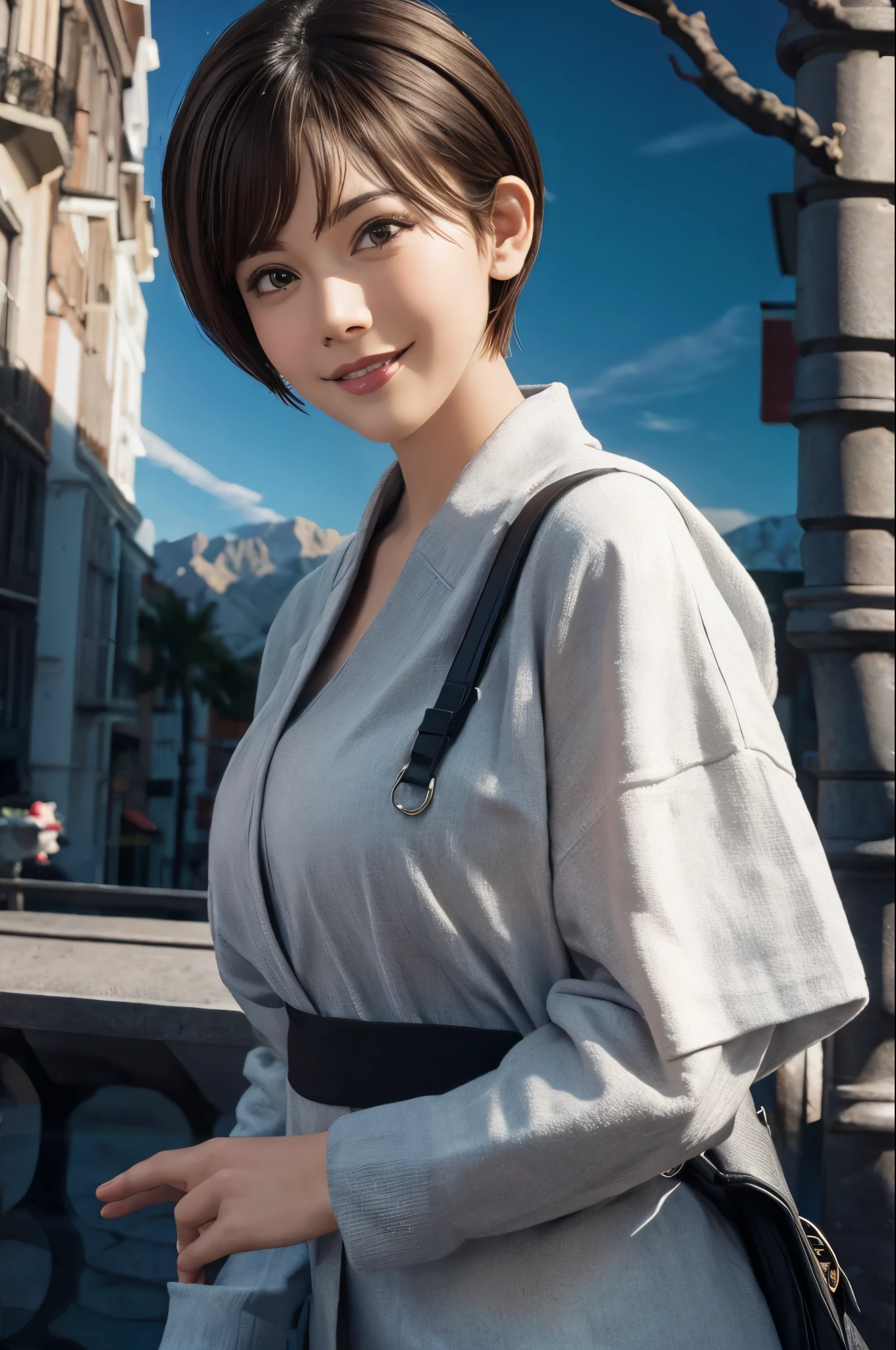 Pixie cut smile