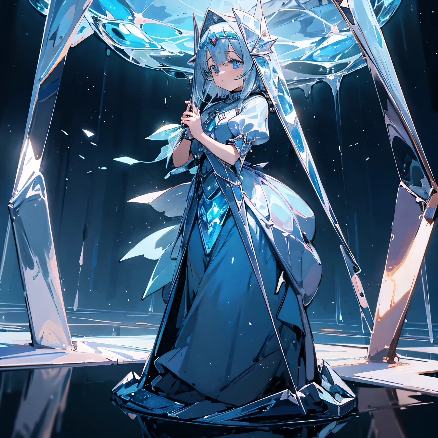 Girl in chrystal. Stand. 