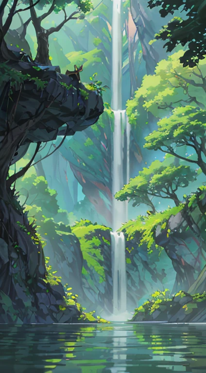 China, spring, jungle, lake, cave, Fall, Tree, grassland, rock, deer, hot spring, water vapor, (illustration: 1.0), Epic creation, Realistic lighting, High-resolution details, masterpiece, best quality, (Highly detailed CG Unity 8k wallpaper)