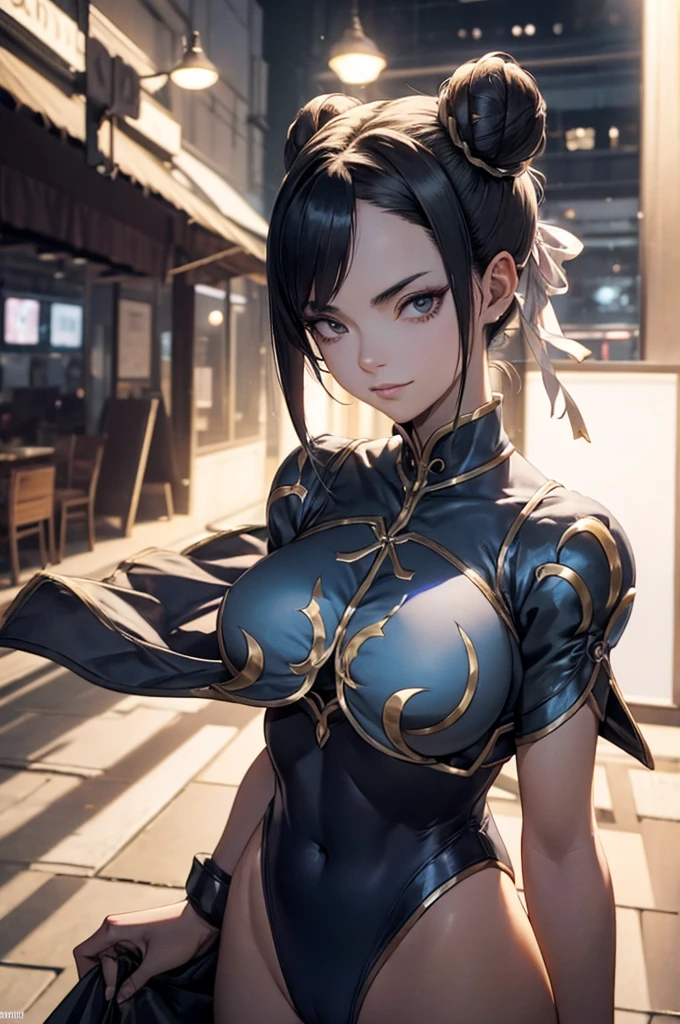 juri han,,visto de cima,olhando de cima,olhando para cima,melhor qualidade,roupa azul,chun li,solo, masterpiece, best quality, agrias, grey sweater, black leotard, standing, looking at viewer, short hair,oculos,evil smile, evil look,luvas preta,roupa azul,yandere rosto,low lighting,coxa sarada copo detalhado,olhando para frente juri han,bela,mao detalhada