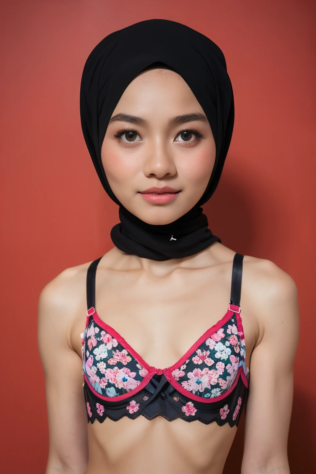 Bodybuilder Naked, (((HIJAB MALAY GIRL))), masutepiece, High quality, UHD 32K, Realistic face, Realistic skin feeling , A Japanese Lady, 8 years old, , Very cute and baby-like face, (((FLAT CHEST))), (MATRIX WORLD), ((look In front  at the camera and SADNESS)), ((())), (((CUTE GIRL))), ((RED LIPS)), ((wering lingerie Bra Floral Pattern)) little Bodybuilder, ((flat chest:1.8))