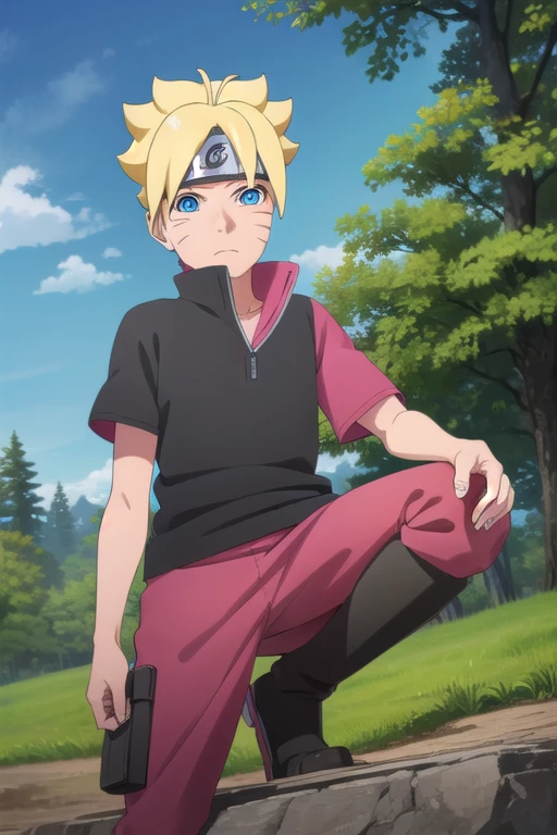 Borutouzumaki, Boruto Uzumaki, short hair, Blue eyes, Blonde hair, Male focus, mark on face, spiky hair, mustache markings, forehead protector,
outdoors, the forest, nature, trees, grass, sky, clouds, Sun,
BREAK looking at viewer, (cowboy shot:1.5),
BREAK (masterpiece:1.2), Best quality, a high resolution, unity 8k wallpaper, (illustration:0.8), (Beautiful detailed eyes:1.6), very detailed face, Ideal lighting, extremely detailed computer graphics, (Perfect hands, Ideal Anatomy), nude, spread legs, squatting, shy, 8k quality, 