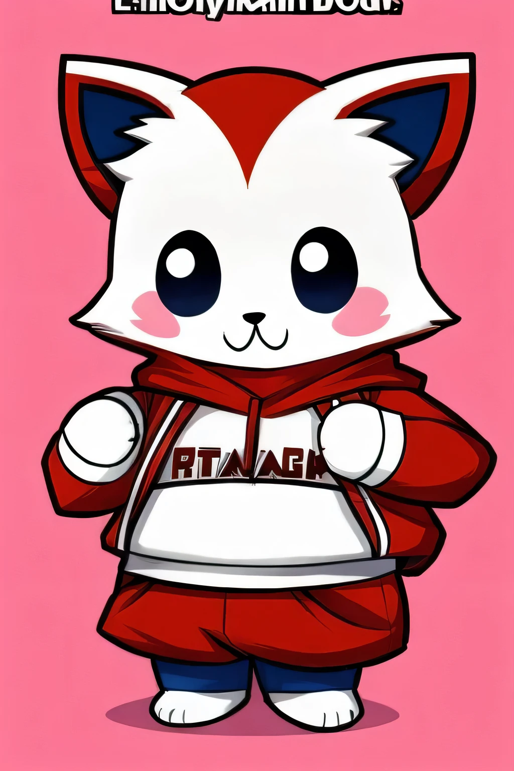 Need a mascot similar to the reddit one, and chibi - There should be text on the picture that says Yubii, Waving, Sleeping