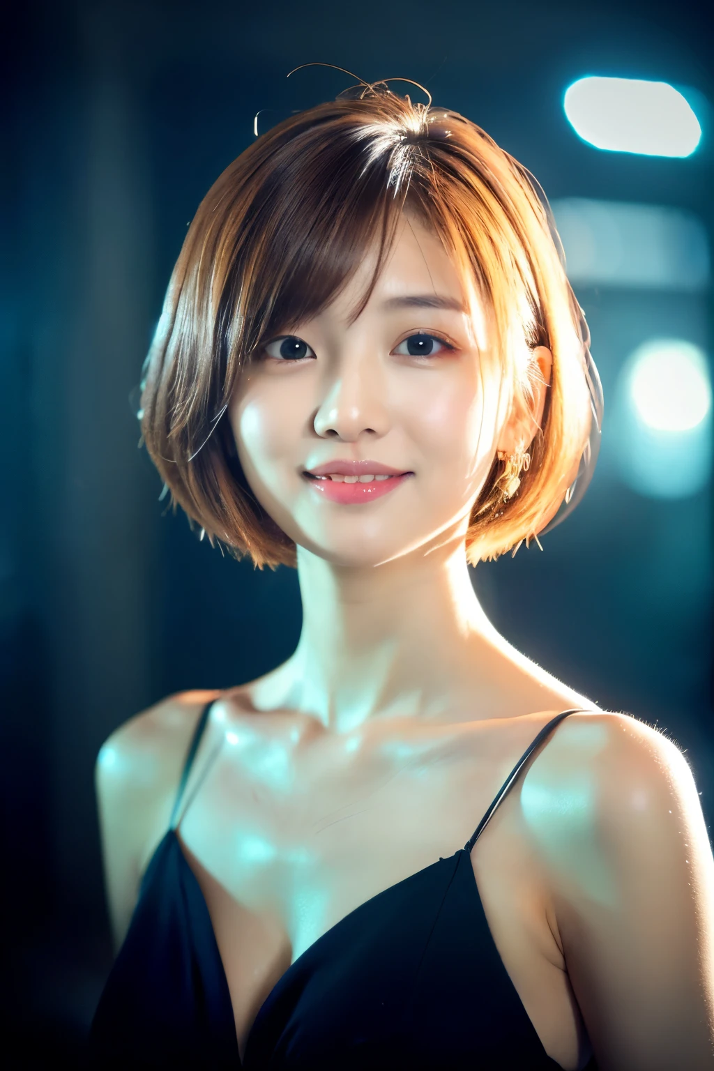 (masterpiece:1.3), (8k, Photorealistic, Raw photo, Best image quality: 1.4), Japanese 、(Random Hairstyles:1.2)、Cleavage:1.2、Super detailed face、Attention to detail、double eyelid、Put your chest together、Sharp focus:1.2、Beautiful woman:1.4、Pink Hair、highest quality、masterpiece、超A high resolution、(Photorealistic:1.4)、Highly detailed and professionally lit smile、dress、Shoulder out、thin、Serious expression、Short-haired、Deadly position、Very wide angle、whole body、Wet