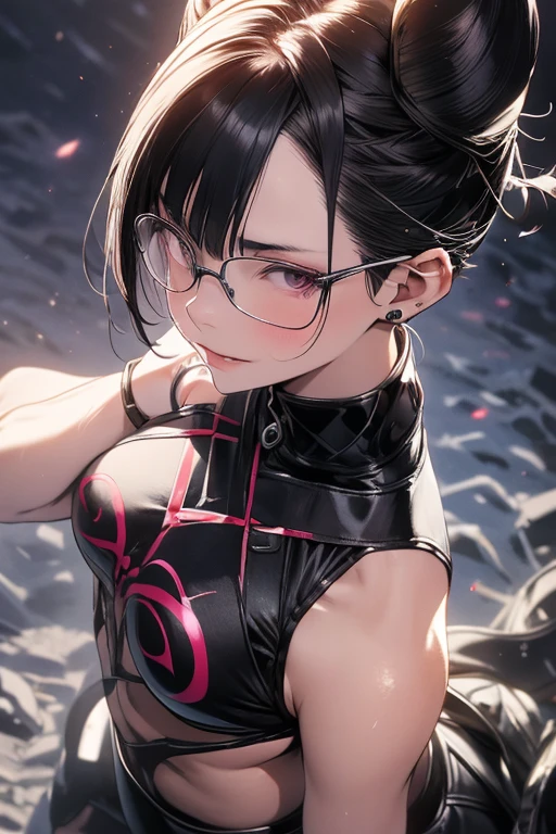 solo, masterpiece, best quality, agrias, grey sweater, black leotard, standing, looking at viewer, short hair,oculos,evil smile, evil look, chun li,luvas preta,roupa azul,yandere rosto,low lighting,coxa sarada
