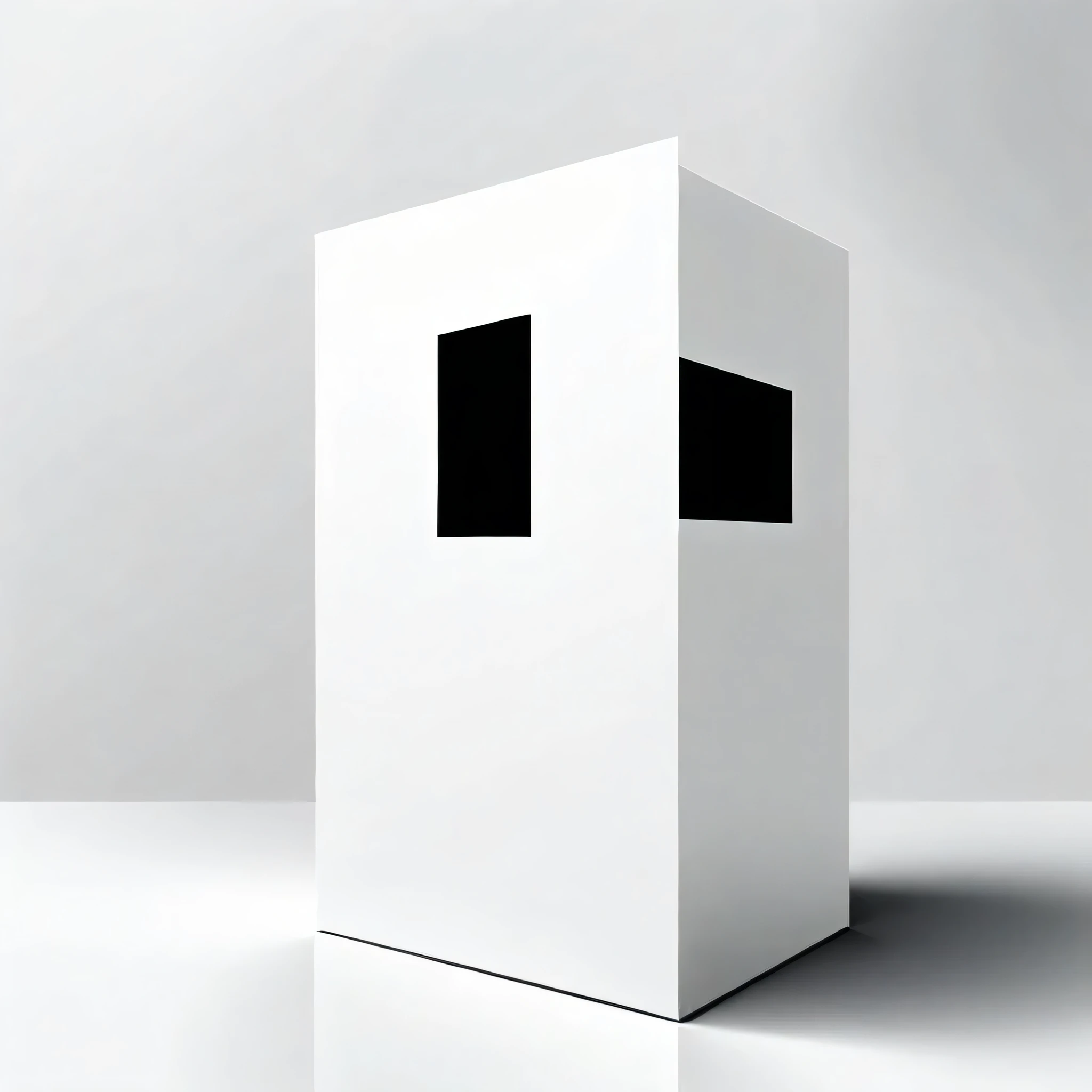 Vector box simple black and white with white background
