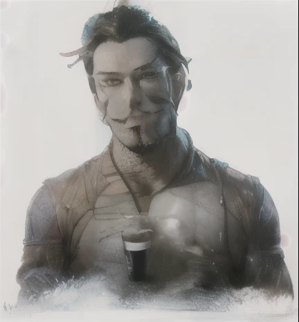 1boy, dracule mihawk, facial hair, beard, abs, black hair, yellow eyes, mustache, muscular, pectorals, goatee, long sideburns, sideburns, big cowboy hat, BREAK, pov across table, coffee, food, plate, masterpiece, best quality, extremely detailed, highly quality, 4k, sharp focus, professional, sharp focus, award winning, cinematic lighting, octane render, unreal engine, volumetrics dtx, Wallpaper,