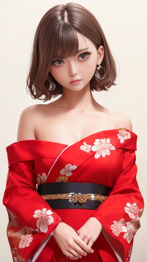 ((NSFW)),one girl, (a beauty girl, delicate girl:1.3), (19 years old:1.3),
break, (Red kimono,Bright dress:1.3),(Off the shoulder,Fluffy hem,Open chest,Unbuttoned Japanese clothing,There is no obi),
break, Very fine grain definition, (Symmetrical eyes:1.3),
break, (Night Festival:1.3),
break, (Ample breasts:1.2),Brown eyes, Parted bangs, Brown Hair,  girl,
break, (Eyes and facial details:1.0),
break, (masterpiece, highest quality, Super detailed, Detailed face, 8k),Shot to the knee,