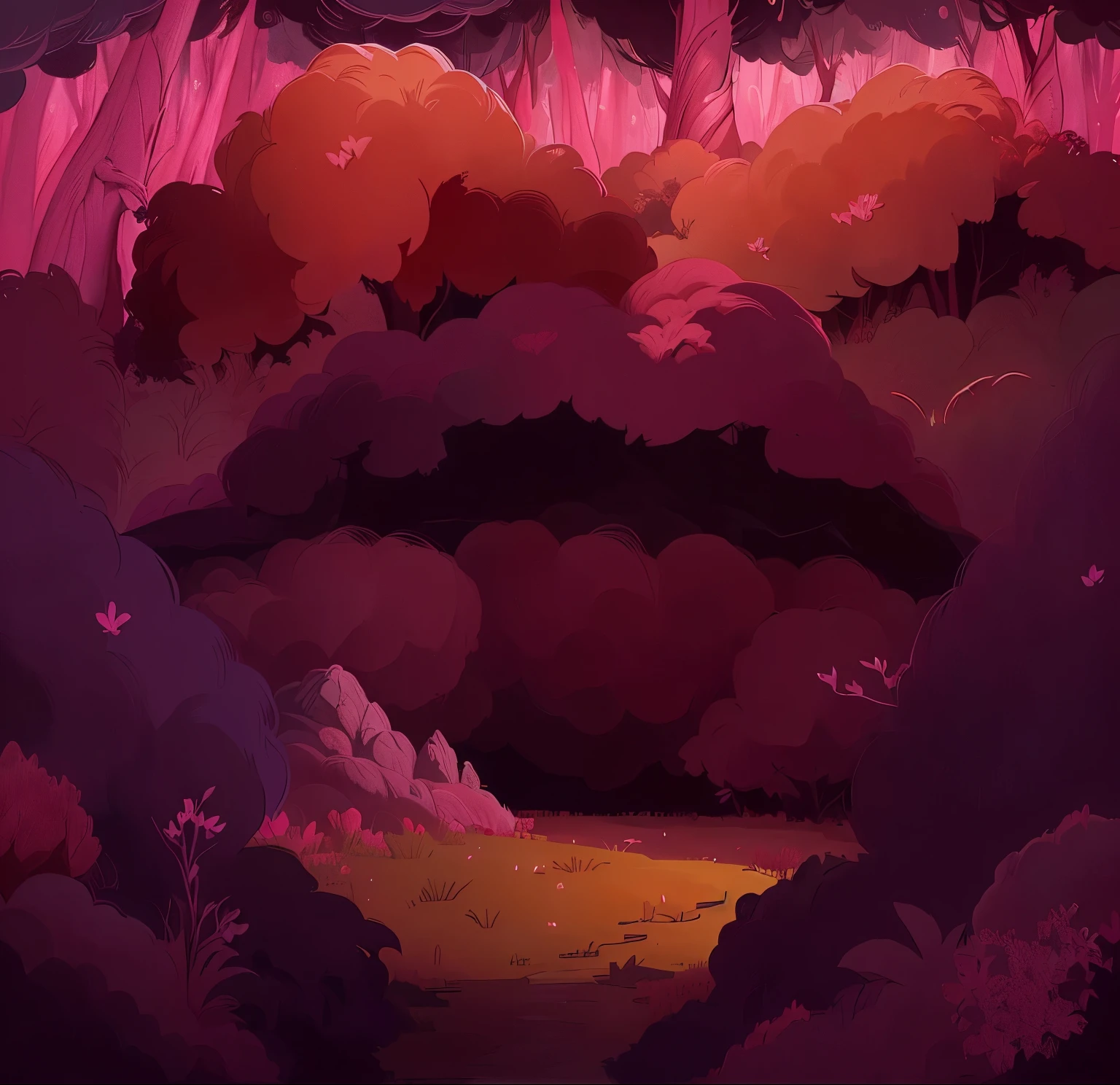 , background art, pink forest, brittney lee, garnet from steven universe, detailed digital drawing,background artwork, jen bartel, in pink forest, random background scene, detailed digital painting