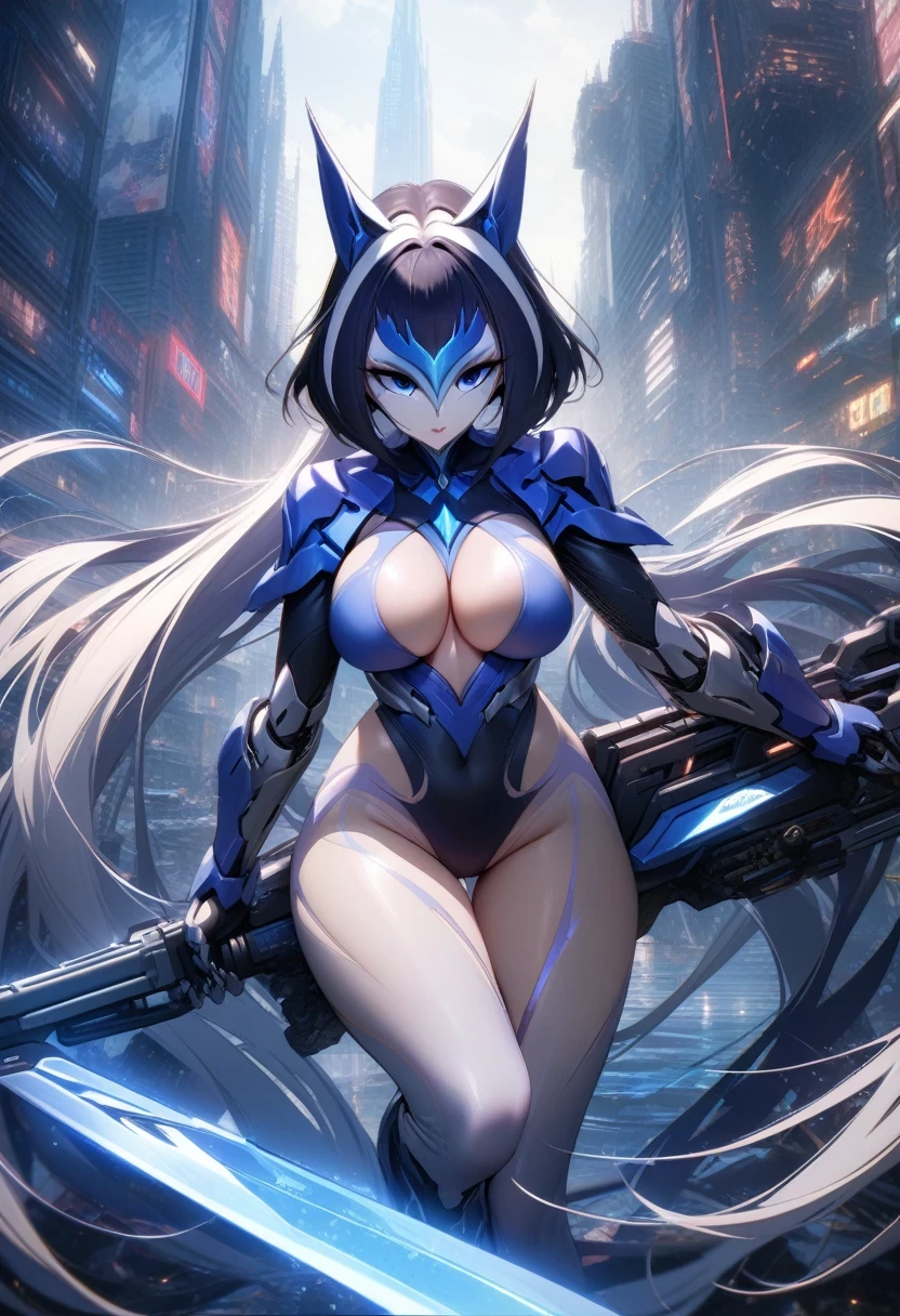 (((blue girl))), (((blue skin))), (((blue fur))), (((firefly))), (((furious))), (((Linda))), (((Mutant World))), (((inox suit))), (((cyber))), uma garota sexy de blue fur, pointy ears e rabo de diabo, DuneWalker's stylish outfits, Clothing with visible seams, stained clothes, clothes with textures, clothes with five-pointed stars, perfectbody, blue fur brilhante, blue fur suada, slenderbody, mutant world destroyed, halftone, ink spatter, photo grain, almost full body, garter belt, tight corset, long boots, long gloves