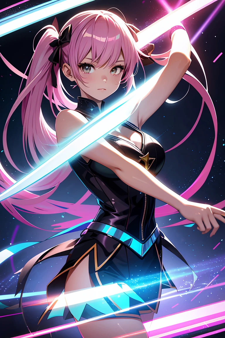 (Highest quality、4K、8K、High resolution、masterpiece:1.2)、Very detailed、(Anime Style、Realistic:1.37)、Girl in neon clothes、Neon Light、Bright colors、Sparkling atmosphere、Futuristic Fashion、Shiny fabric、Neon Signs、Busy street、Confident pose、Vibrant Energy、Nightlife Sensation、 Dynamic Movement、Creative patterns、Intense saturation、Edgy Style、Kaleidoscope Reflection、Fashion Forward、Fluorescent lamp