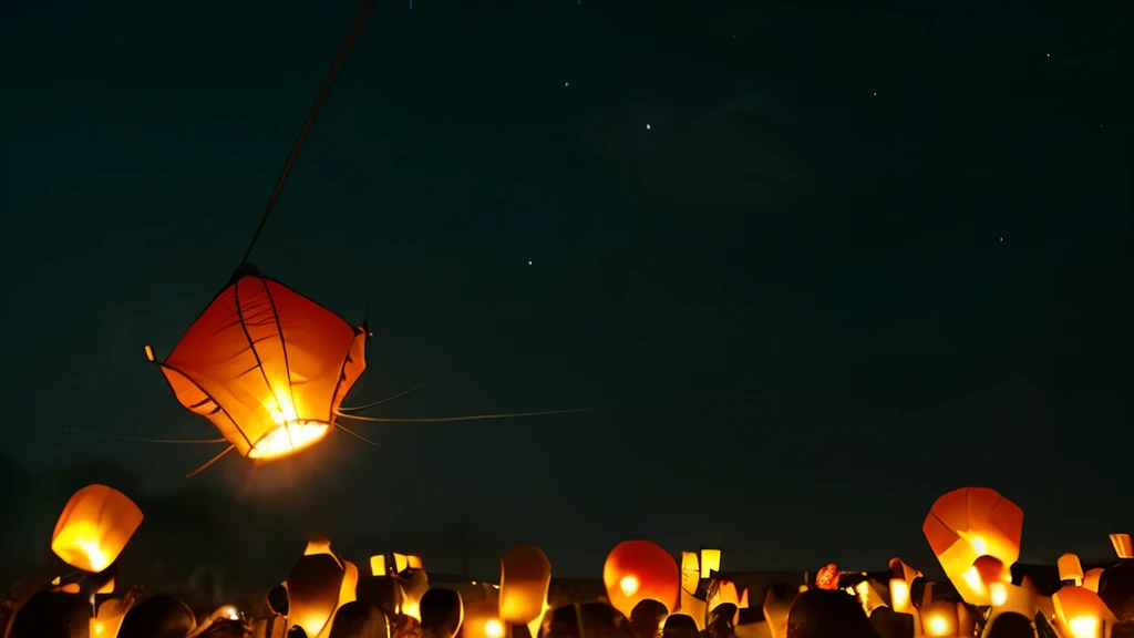 Trendelburg　Flying lanterns　night