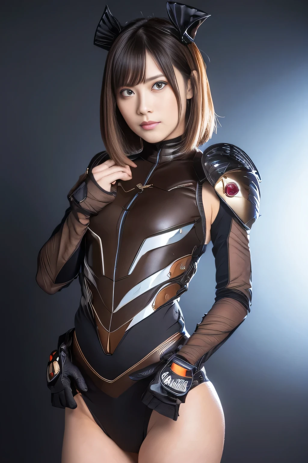 (high resolution,masterpiece,best quality,extremely detailed CG, anime, official art:1.4), realistic, photo, amazing fine details, all intricate, gloss and shiny,awesome many layers, 8k wall paper, 3d, sketch, kawaii, illustration,( solo:1.4), perfect female proportion,villainess, (fusion of dark brown cockroach and lady:1.4), (brown cockroach form lady:1.2), (brown cockroach lady:1.2), (fusion:1.2), (solo:1.4), (evil smile:1.2), muscular, abs, (cockroach brown exoskeleton bio insect suit:1.4), (cockroach brown exoskeleton bio insect armor:1.2), (brown transparency cockroach wing:1.4), (brown cockroach antennae:1.3),