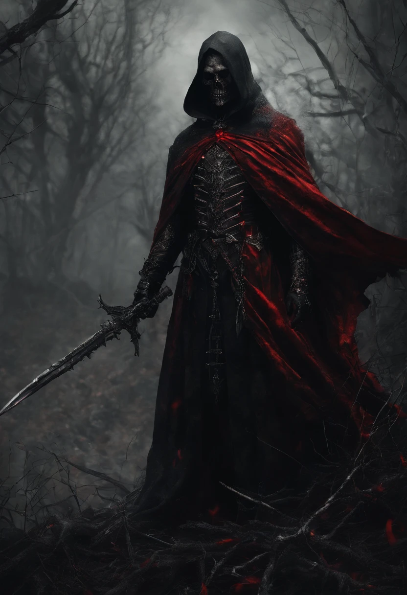 Dark army with red sword,Red Cape,