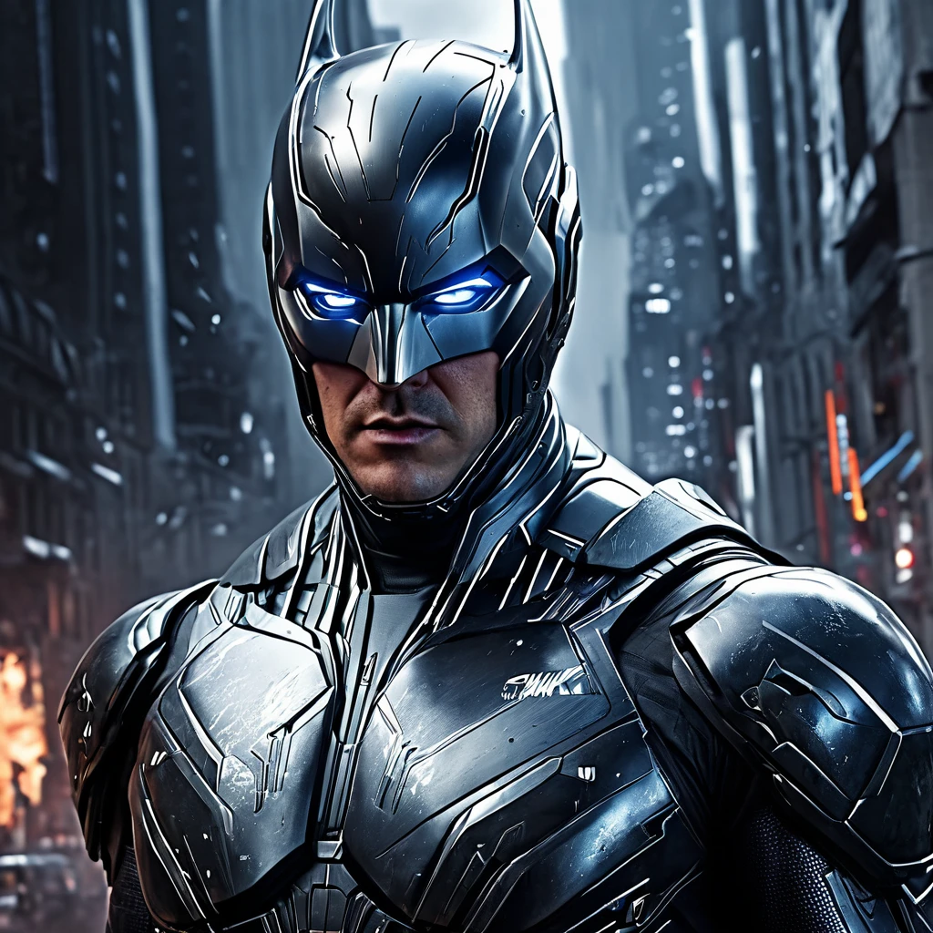 batman ultra futuriste, Irritated, ultra realistic, 4k, photo magnifique