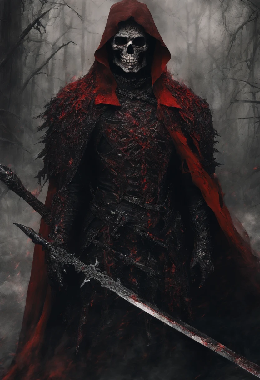 Dark army with red sword,Red Cape,