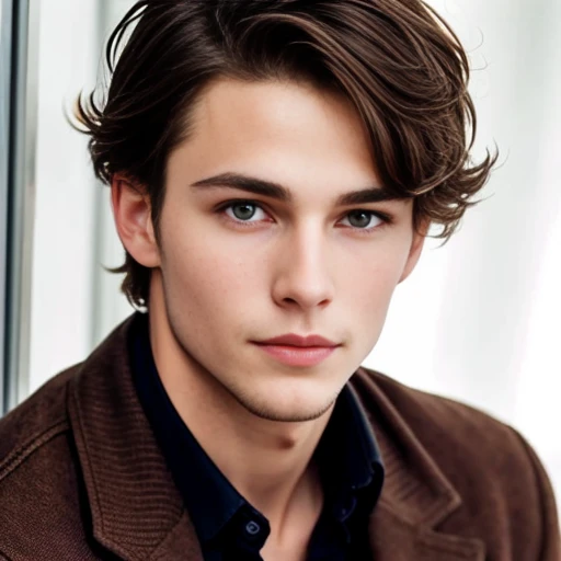 young beautiful german man. focus on face