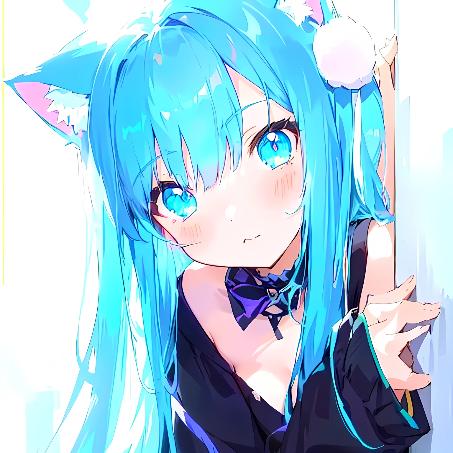 anime girl with gray hair and cat ears leaning against a wall, brown ayes, anime girl with cat ears, cute anime catgirl, beautiful anime catgirl, anime catgirl, nekomimi, anime cat, very beautiful anime cat girl, anime girl with teal hair, anime moe artstyle, pixiv, pixiv 3dcg, very beautiful cute catgirl
