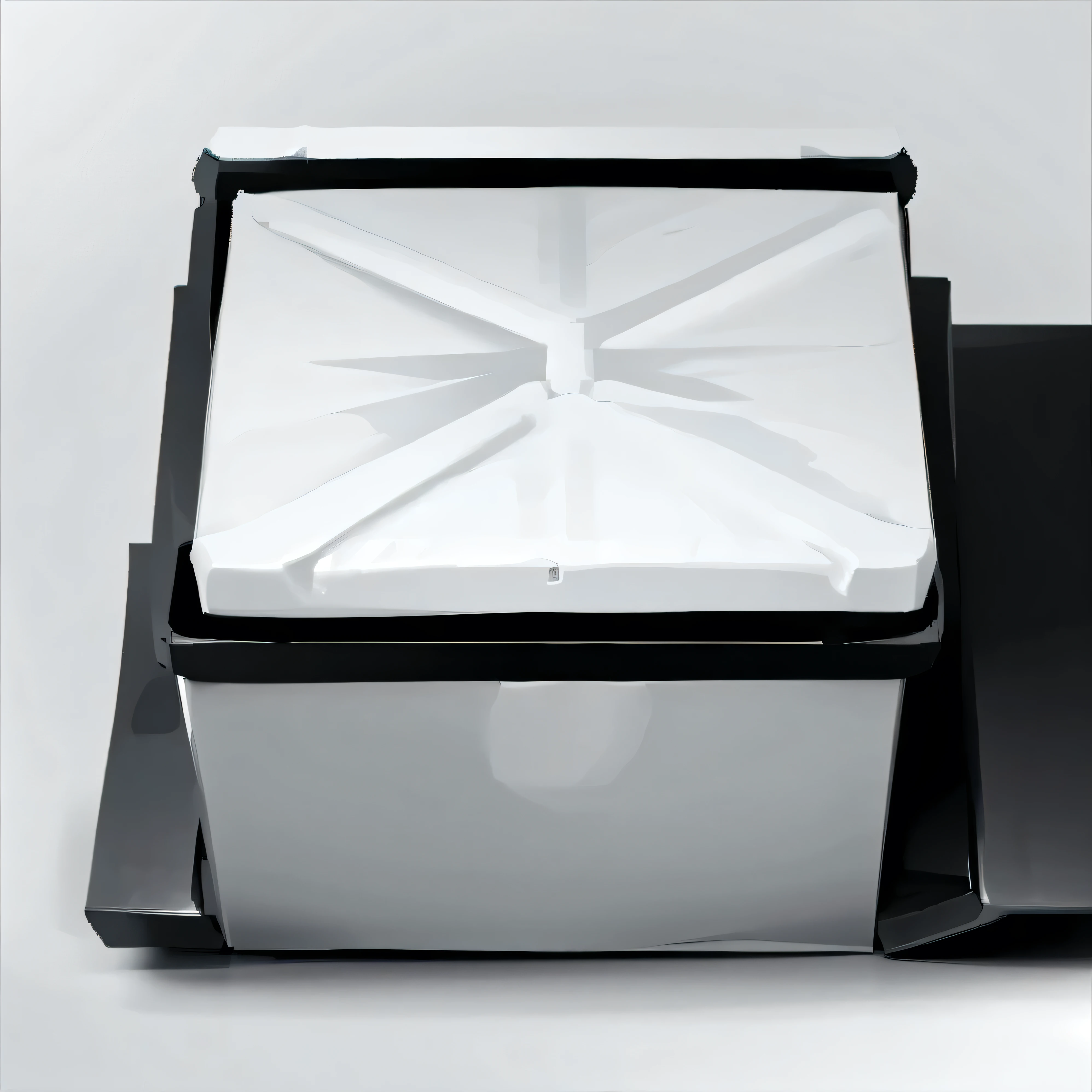 One Black box with white background