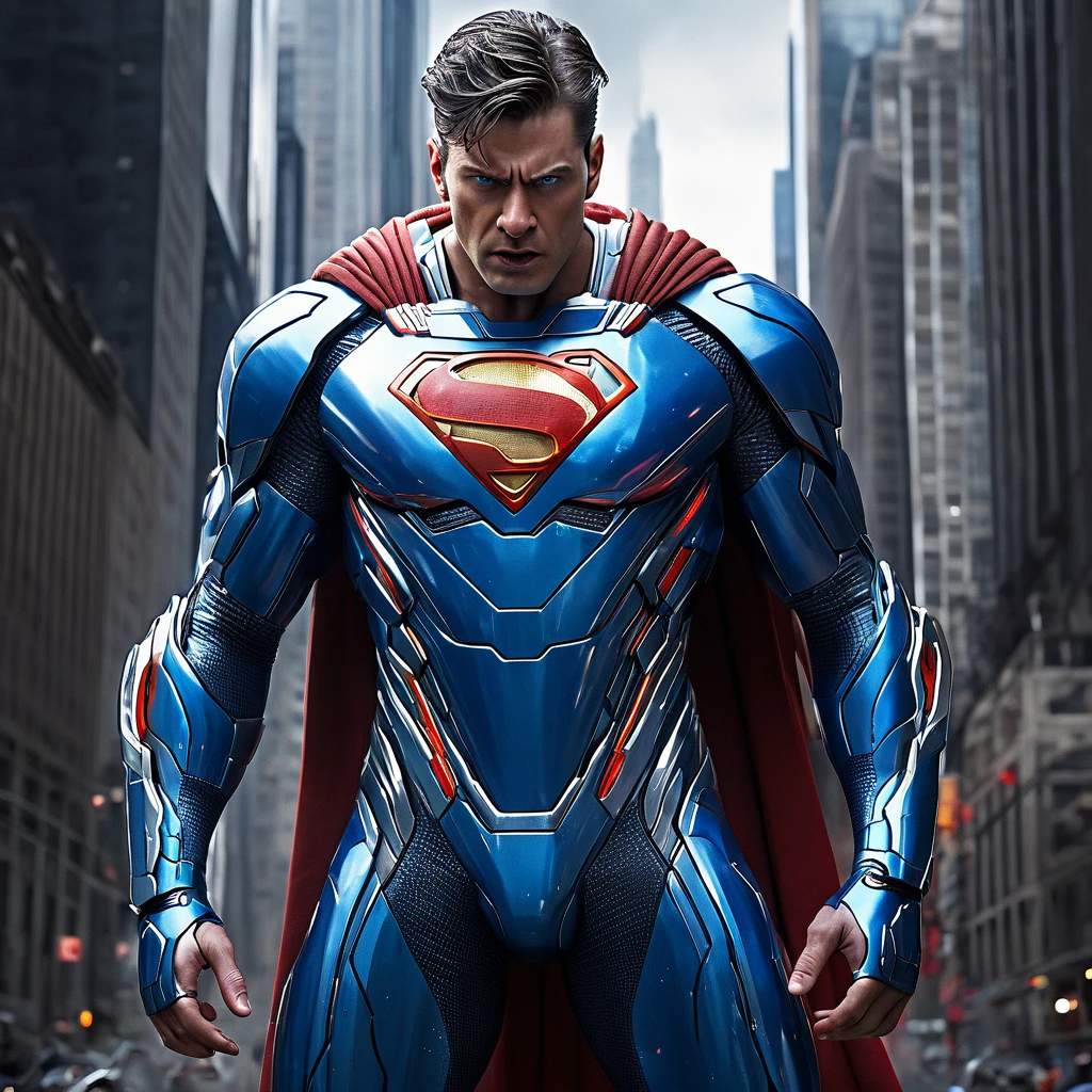 superman ultra futuriste, Irritated, ultra realistic