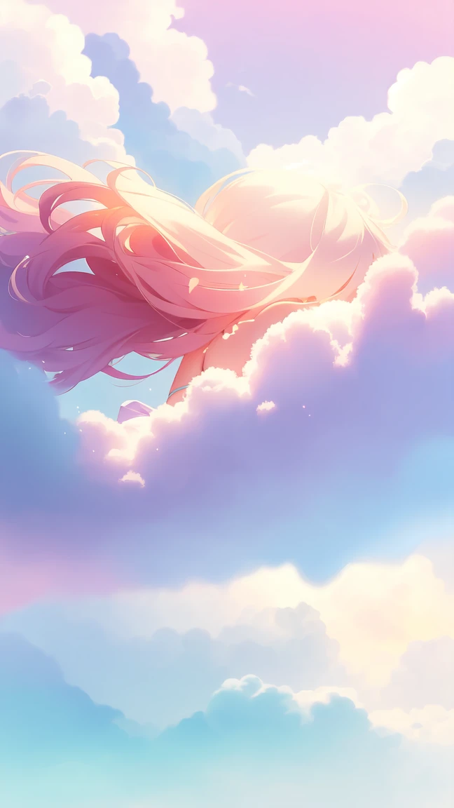 Bunny Morphing Girl, fluffy, soft ((highest quality)), ( Extremely detailed, Best details, Official Art, Beauty and aesthetics: 1.2), Depth of written border, composition, whole body, (a bit), (Beautiful and detailed: 1.3), (wonderful:1), Colorful clouds blurred background