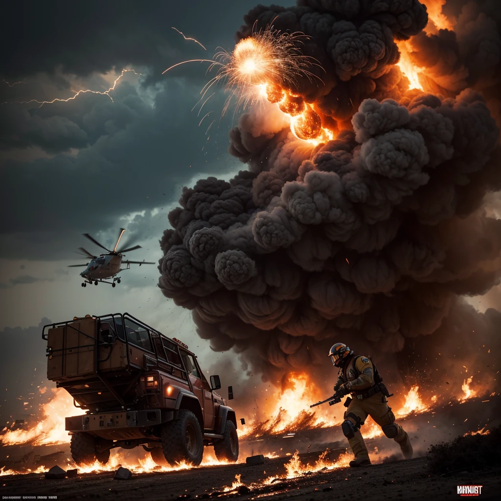 (best quality,4k,highres,masterpiece:1.2),ultra-detailed,(realistic:1.37),(HDR:1.1),(physically-based rendering:1.1), Donald Trump, action hero, massive explosions, fire all around, rescuing damsel, intense expression, superheroic pose, muscular physique, heroic lighting, debris flying, dramatic flames, dynamic scene, adrenaline rush, orange and red color palette, triumphant moment, intense heat, billowing smoke, flying sparks, rescue mission, danger, excitement, bravery, courage, patriotism, powerful, intense action, suspense, high stakes