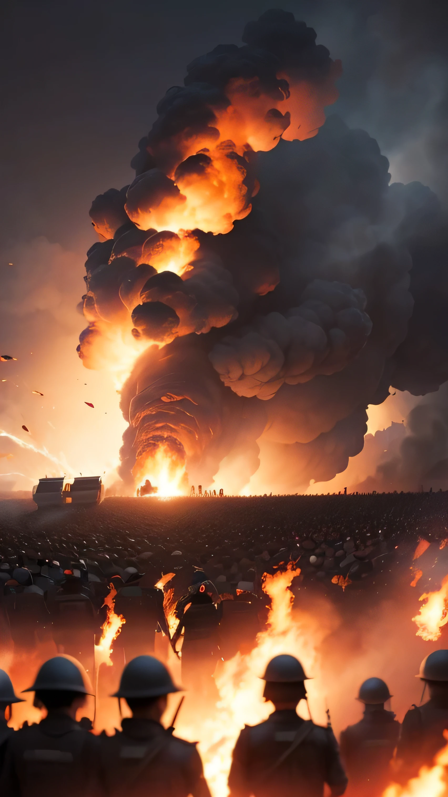 student demonstration, student, many people, burning, army, 8k