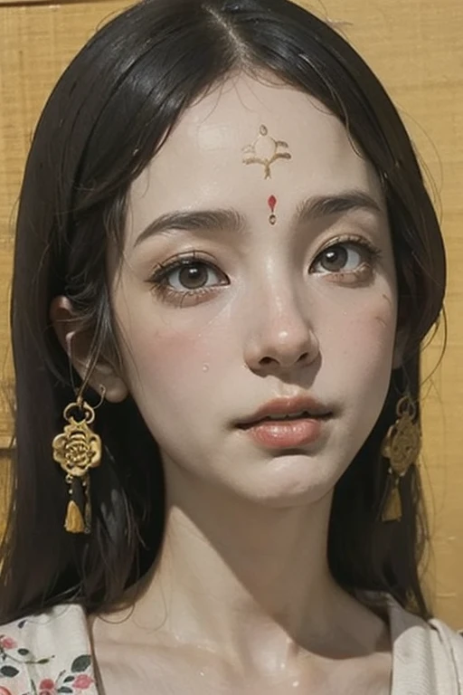 Ancient Chinese Goddess, 南海のKannon, Kannon, Inspired by India, Kannon菩薩，,Calm expression,Shui Mohua,Buddha,Buddha教徒,Lotus,chinese painting style,Thangka Style
