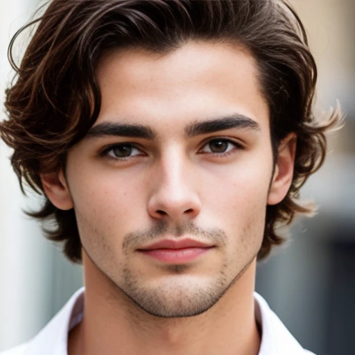 young beautiful italian man. focus on face