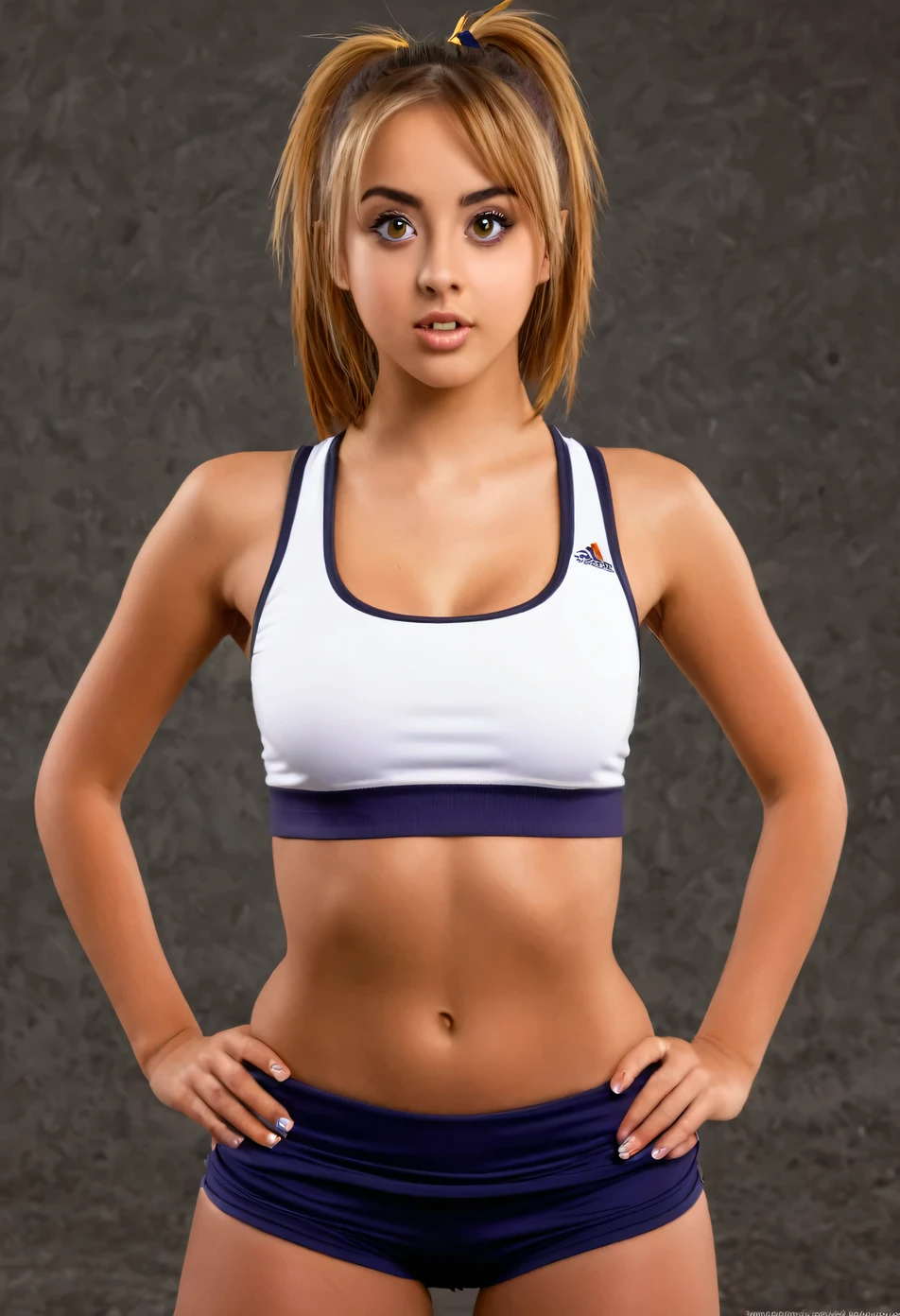(natural, high resolution:1.3), 1 chica con un cuerpo perfecto, Super big face and eyes ,falda escolar deportista
