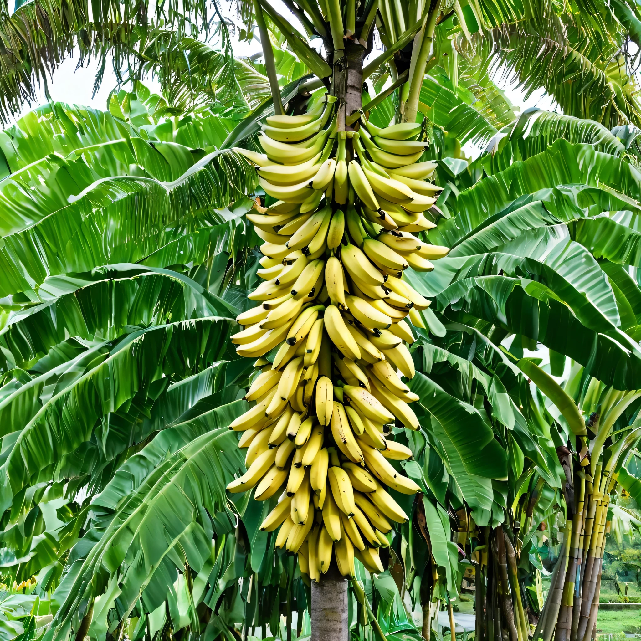 Auto focus photo of bananas on a tree