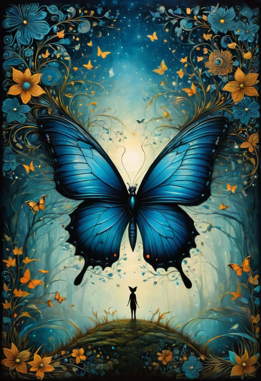 blue butterfly, by Andy Kehoe, best quality, masterpiece, very aesthetic, perfect composition, intricate details, ultra-detailed