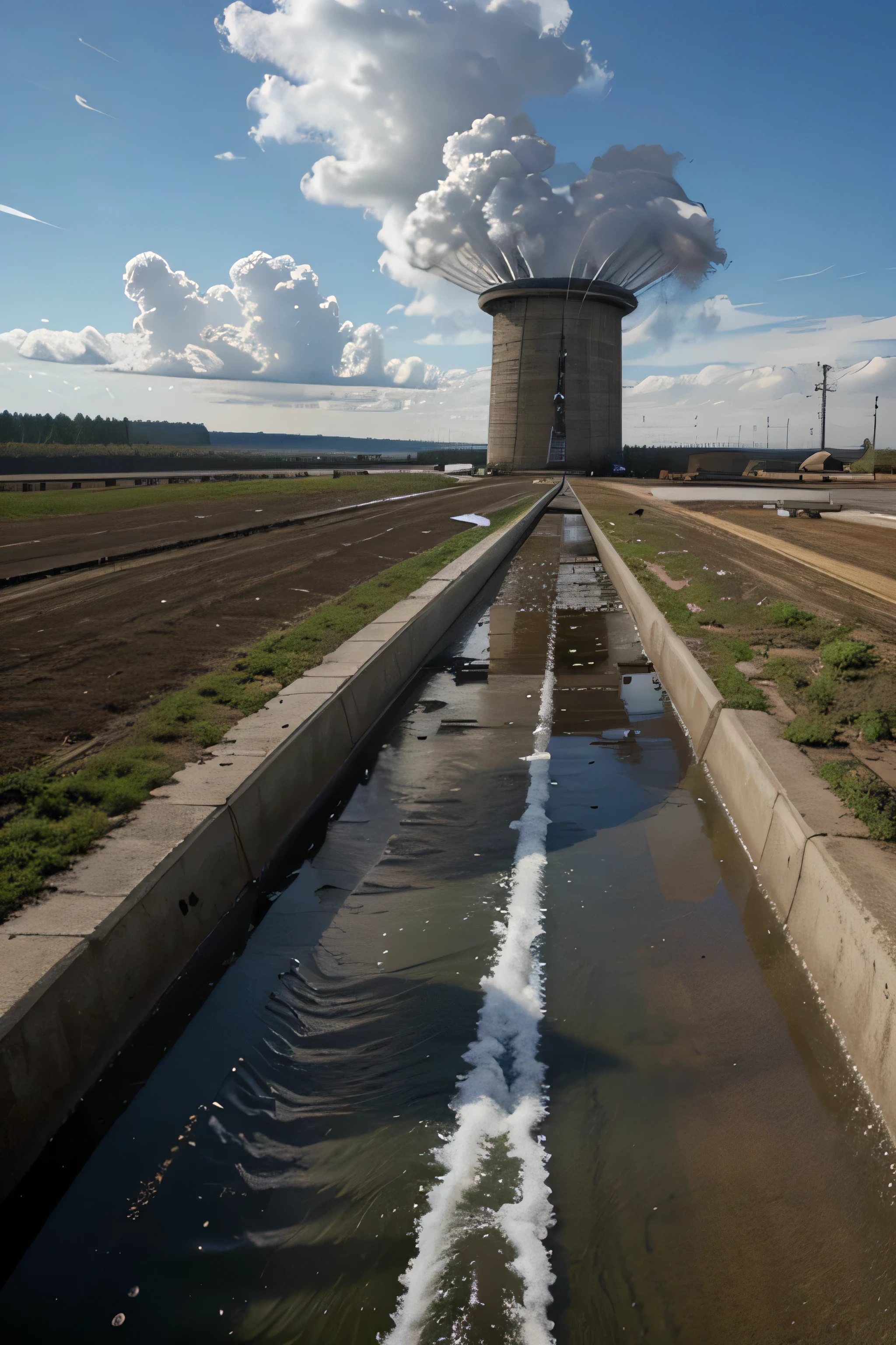 Merge an image that describes how wastewater and climate change affect one another