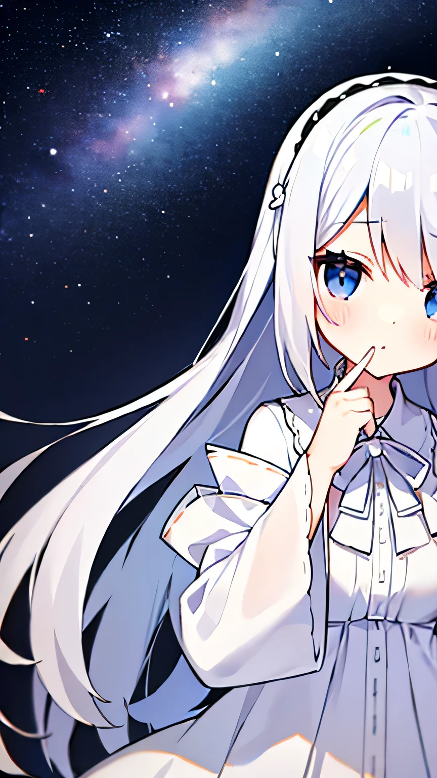 Pure white dress、Gray Hair、girl、Apathy、Angel's wing、whole body