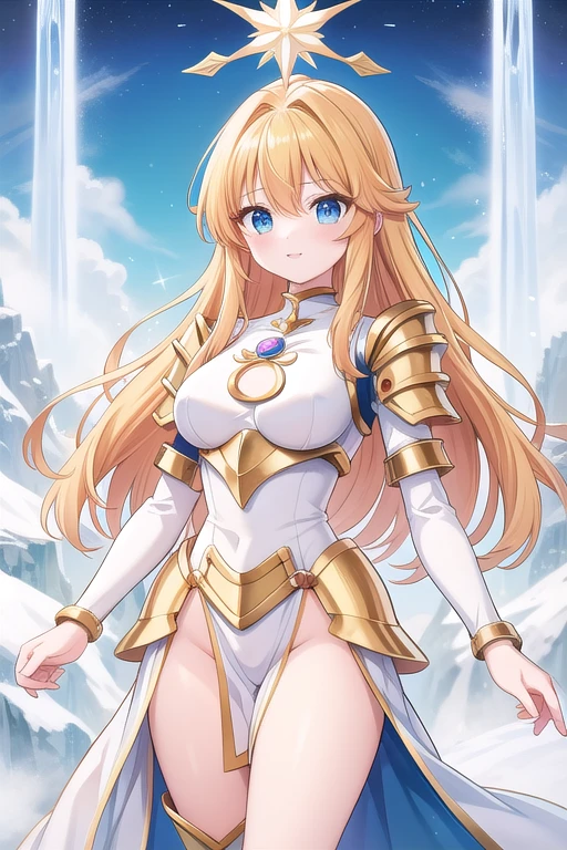 Une femme, 25 ans, mangas, cheveux longs, cheveux multicolores, details, Saint Seiya, Hyoga, Cygnus, God Cloth, mythycal armor, Saint Seiya Cosplay, armure de chevalier, myth cloth, Hyoga cosplay, Scandinavie, hiver, swam designed armor, glacier, neige