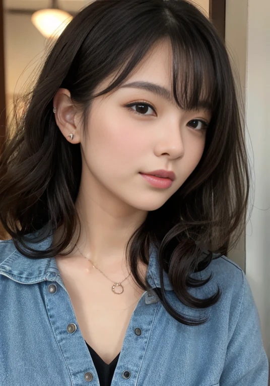 high quality,Accurate, charm,young woman, 日本のyoung woman、Thin lips, Black curly hair, I'm looking forward to, Cute mini dress that shows off cleavage, beautiful, Thigh-high loafers, Dangling earrings,Choker Necklace, Evening beach, sunlight,viewing angle、(Peeしたい,Pee:1.4)、(Small breasts:1.5),(front、Hunchback:1.7)、(Pick up what has fallen、Picking up things:1.5),Well-groomed、A balanced body、cute、beauty