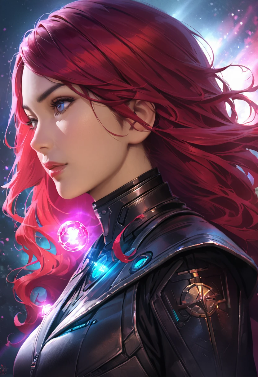 (best quality,4k,highres,masterpiece:1.2),ultra-detailed,(realistic,photorealistic:1.37), portrait, sci-fi, studio lighting, vivid colors, metallic, robotic, woman, detailed eyes, detailed lips, flowing hair, medium height, beautiful skin texture, alone, fantasy image, glowing rocks